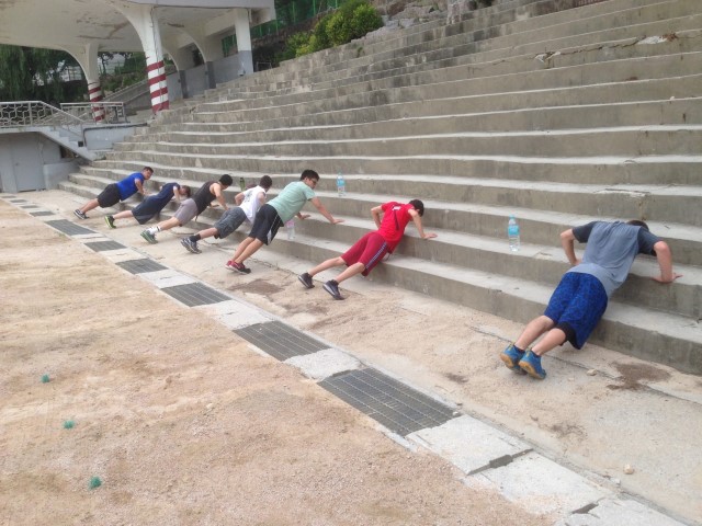 First morning training with USJF coach Mr. Oh